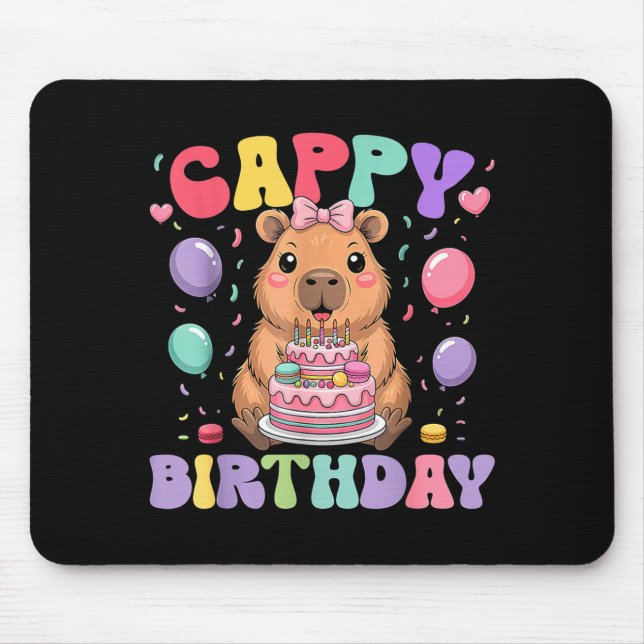 Capybara Birthday Girls Funny Birthday Kids Boys G Mouse Pad (Front)