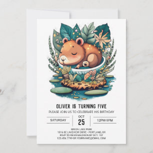 Capybara Birthday Invitation