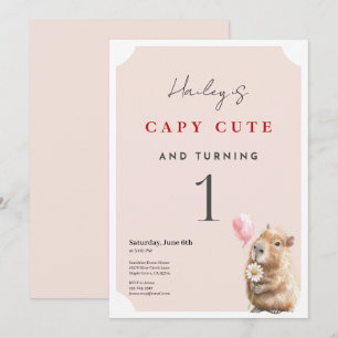 Capybara Birthday Invitation • First Birthday Part