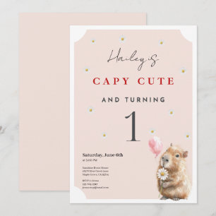 Capybara Birthday Invitation • First Birthday Part