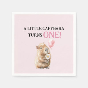 Capybara Birthday Napkin • First Birthday