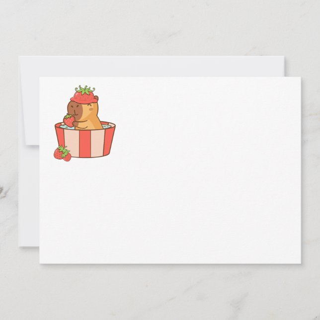 Capybara Birthday Party Invitation | Cute Animal  (Front)