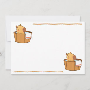 Capybara Birthday Party Invitation   Cute Animal 