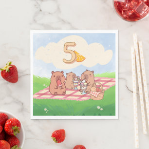Capybara Birthday Picnic Napkins
