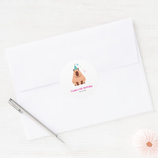 Capybara birthday sticker