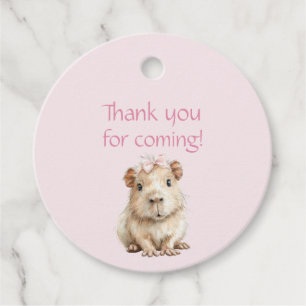 Capybara Birthday Thank You Favor Tags