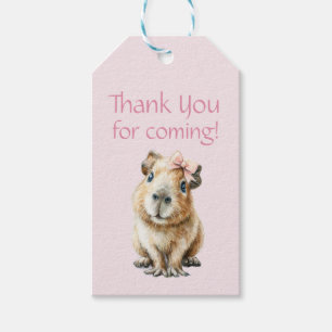 Capybara Birthday Thank You Gift Tags