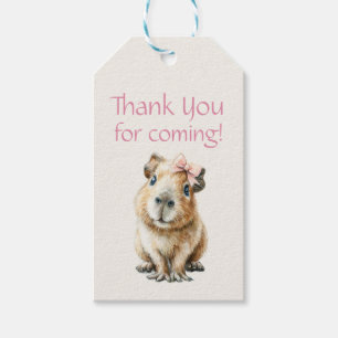 Capybara Birthday Thank You Gift Tags