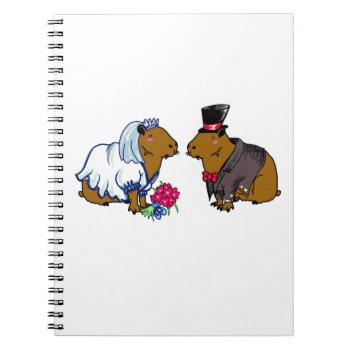 Capybara Bride & Groom Cute Wedding Illustration Notebook by Ckrickett at Zazzle