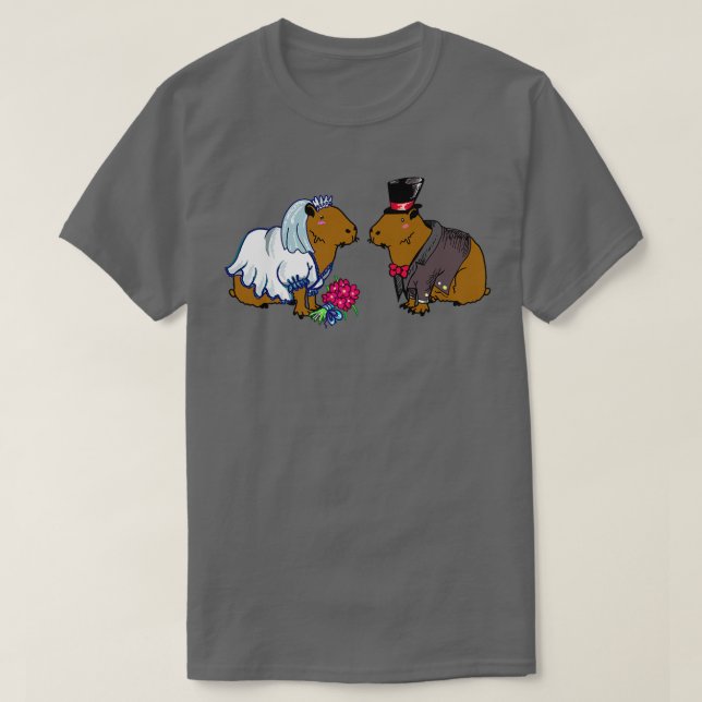 Capybara Bride & Groom Wedding Illustration  T-Shirt (Design Front)