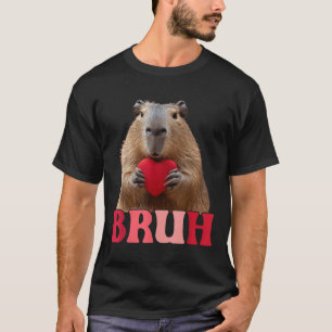Capybara Bruh Meme Funny Saying Teens Boys Valenti T-Shirt