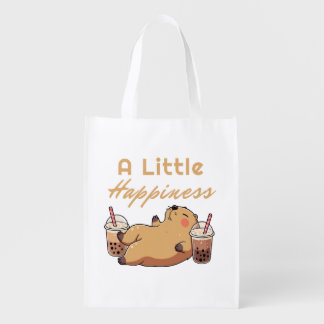 Capybara Bubble Tea Cute Tote Bag