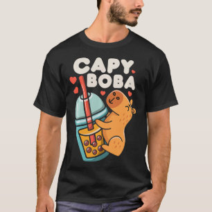 Capybara Capy Boba Bubble Milk Tea Funny Rodent An T-Shirt