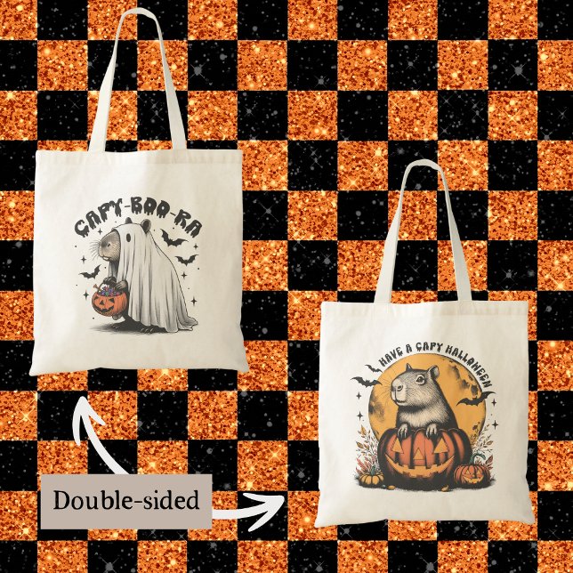 Capybara Capy Halloween Funny Capy-Boo-Ra Cute Tote Bag (Creator Uploaded)