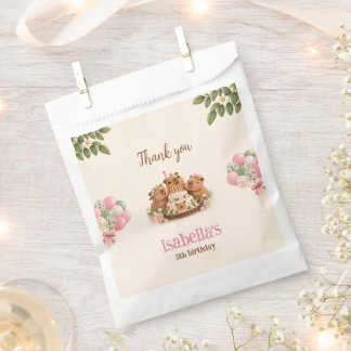 Capybara Capy Party Cute Pink Kawaii Girl Birthday Favor Bag