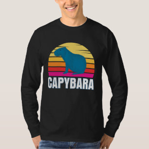 Capybara Capybara Rodent Pet Animal Sunset T-Shirt
