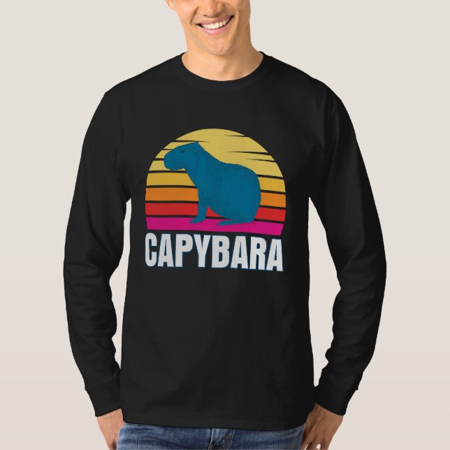 Capybara  Capybara  Rodent Pet Animal Sunset T-Shirt (Front)