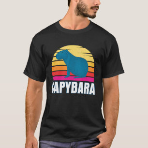Capybara Capybara Rodent Pet Animal Sunset T-Shirt