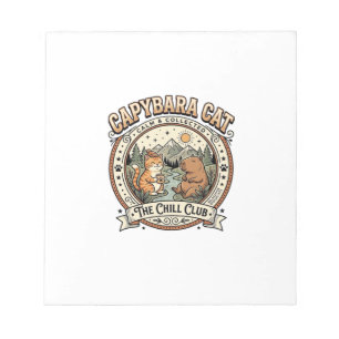 Capybara Cat Capybara Chill Cat Vintage Vector Art Notepad