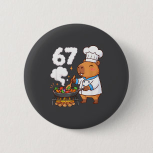Capybara Chef 67 Six Seven Funny Brain Rot Meme Gr Button