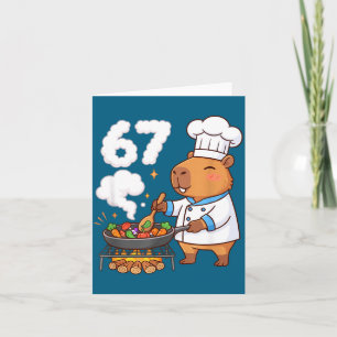 Capybara Chef 67 Six Seven Funny Brain Rot Meme Gr Card