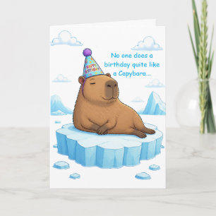 Capybara Chill Birthday Greeting Card