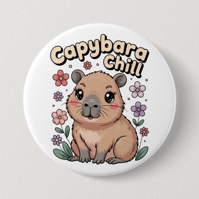 Capybara Chill Button (Front)