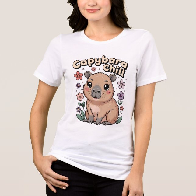 Capybara Chill Tri-Blend Shirt (Front)