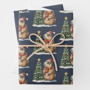 Capybara Christmas Cappy Animal Lover Xmas Wrapping Paper Sheets