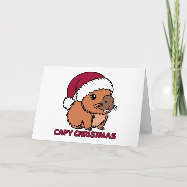 Capybara Christmas Card (Front)