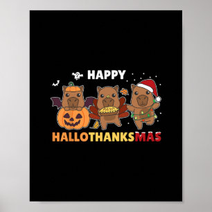 capybara christmas halloween costume happy halloth poster
