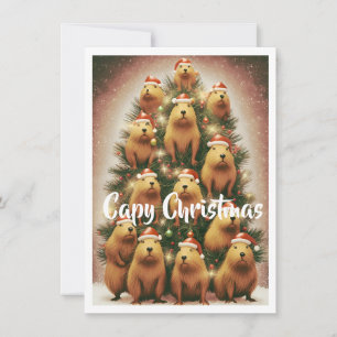 Capybara Christmas Holiday Card