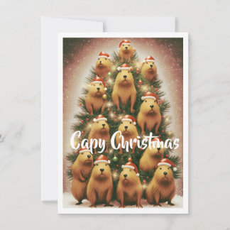 Capybara Christmas Holiday Card