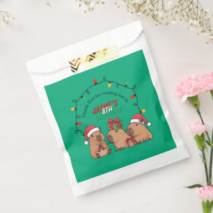 Capybara Christmas Lights Birthday Party  Favor Bag