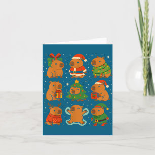 Capybara Christmas Shirt, Funny Capy Holidays  Card