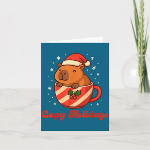 Capybara Christmas Shirt, Funny Capy Holidays  Card