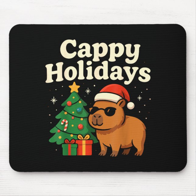 Capybara Christmas Shirt, Funny Capy Holidays  Mouse Pad (Front)