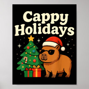 Capybara Christmas Shirt, Funny Capy Holidays Poster