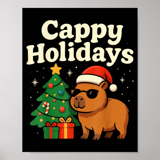 Capybara Christmas Shirt, Funny Capy Holidays  Poster (Front)