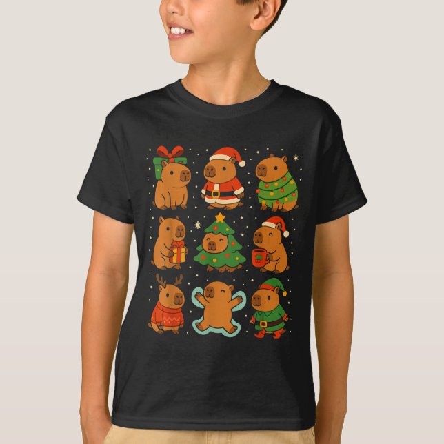 Capybara Christmas Shirt, Funny Capy Holidays  T-Shirt (Front)
