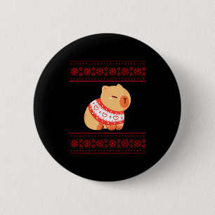 Capybara Christmas Sweater  Button