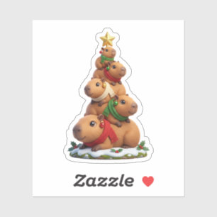 Capybara Christmas Tree Stack Sticker