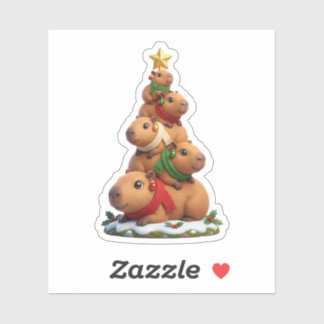 Capybara Christmas Tree Stack Sticker