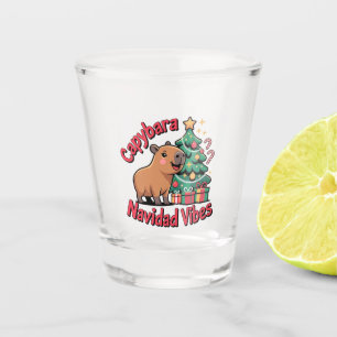 Capybara Christmas Vibes Holiday Humor Shot Glass