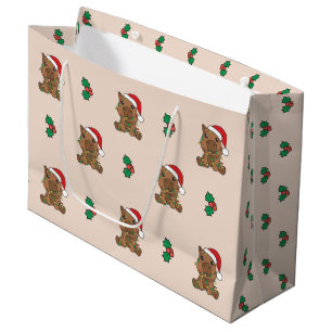 Capybara Christmas Winter Animals Holiday Large Gift Bag
