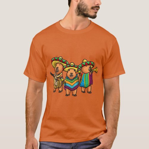 Capybara Cinco De Mayo Mexican Band Musician Kids  T_Shirt