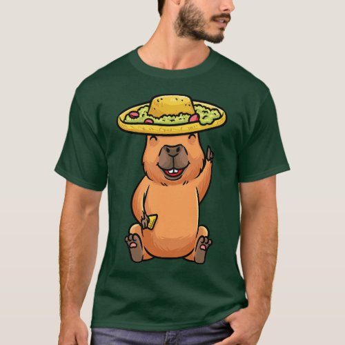 Capybara Cinco De Mayo Nacho Hat Mexican Food Kids T_Shirt