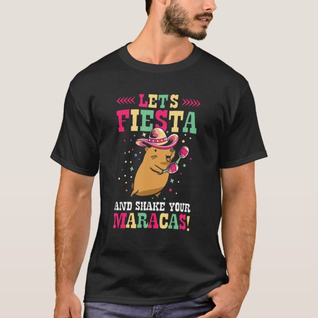 Capybara Cinco de Mayo Sombrero Mariachi Fiesta Me T-Shirt (Front)
