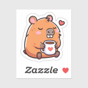 Capybara coffee love sticker
