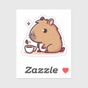 Capybara coffee lover sticker